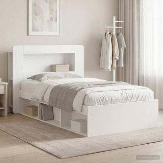 Berkfield Home Bed Frame with Storage White 90 x 200 cm Engineered Wood