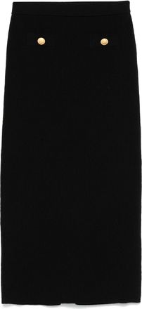 Alessandra Rich Ribbed Midi Skirt - Womens - Cashmere/Wool