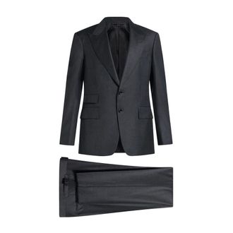 Tom Ford Heren, Pakken, Grijs, Maat: L Wol