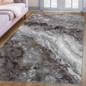 My Home Teppich »Sonnenhang« rechteckig 9 mm Höhe mit besonders weichem Flor, Kurzflor, modernes Marmor Design