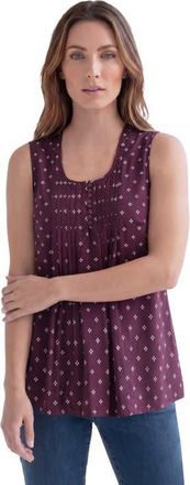 Roaman's Pleated Tank in Berry White Medallion at Nordstrom, Size 42