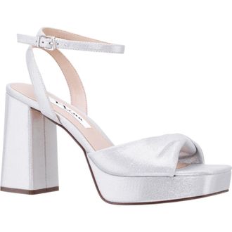 Nina Stacie Sandal in True Silver at Nordstrom, Size 6.5