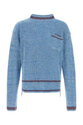 Marni Melange Light Blue Cotton Sweater