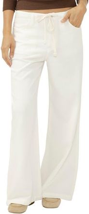 Silver Jeans Co Beach Wide Leg Drawstring Jeans in Ecru at Nordstrom, Size 26 X 30