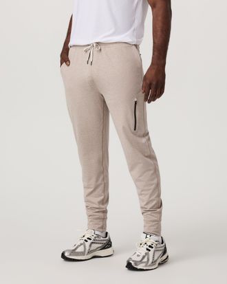 Vuori Clothing Sunday Performance Jogger Pants - Long | Toast Heather | XS, Size Extra Small