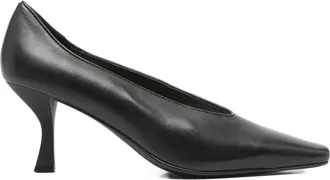 Marc Ellis square-toe leather pumps - women - Calf Leather/Calf Leather/Calf Leather - 40 - Blue