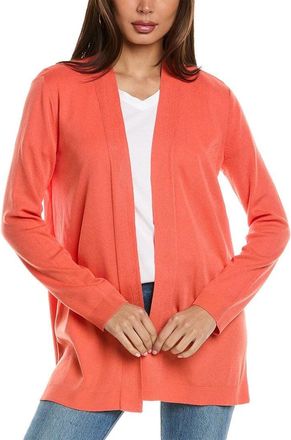 Jones New York Cardigan Sweater Womens Coral Relaxed Fit Open Front FTS1368