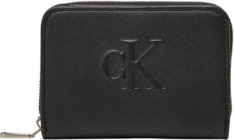 Calvin Klein Zwarte ritssluiting portemonnee - Dames - Portefeuilles - Zwart - ONE Size - Leer - Accessoires