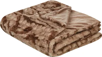 Beliani Beliani - Ropa De Cama Moderna Poli&eacute;ster Manta Piel De Conejo Sint&eacute;tica Dormitorio Marr&oacute;n 200 X 220 Cm Bakira