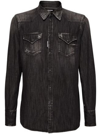 Dsquared2 Mens Cotton Clothing Shirts - Dark Grey - Size EU 50 (Mens)