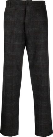 Universal Works plaid check-pattern knitted trousers - men - Polyester/Recycled Wool/Polyester/other fibers - 30 - Grey