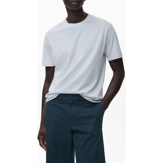 Mango Slim Fit Cotton T-Shirt in Aqua at Nordstrom, Size X-Large