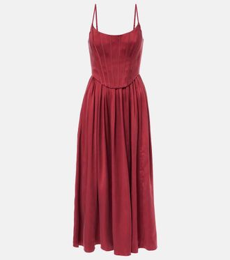 Zimmermann Abito midi in raso di seta
