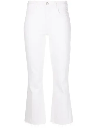 L'agence Jeans crop a vita alta - Bianco