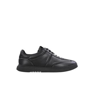 Emporio Armani Leren Sneaker - Heren - Sneakers - Zwart - 40 EU - Leer - Schoenen