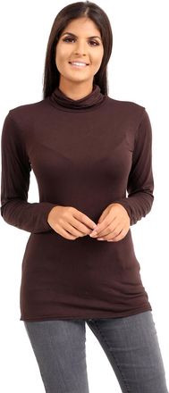 Janisramone Polo Shirts for Women UK, Long Sleeves Turtle Neck Womens Polo Shirt, Stretchy Long Sleeve Tops Women UK, Women s Roll Neck Polo T Shirt Size 8-26 Cho