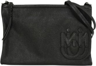 Miu Miu Pre-owned Cross Body Bags, female, Black, Size: ONE SIZE Pre-owned Leather Crossbody Bag