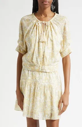 Derek Lam Suri Voile Top in Valiase Yellow Floral at Nordstrom, Size X-Small