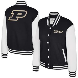 Colosseum Womens Colosseum Black Purdue Boilermakers French Baguette Full Snap Fleece Jacket at Nordstrom, Size X-Large