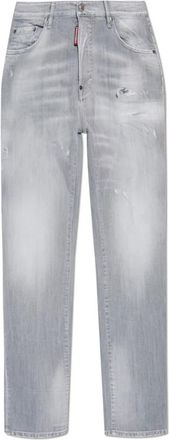 Dsquared2 Jeans 642 - Heren - Slim Fit Jeans - Grijs - L - Leer - Jeans