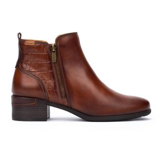 Pikolinos Womens Malaga Heeled Ankle Boots With Zip In Brown