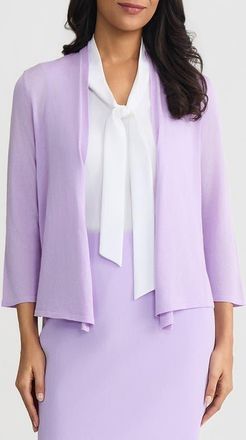 Kasper Self Edge Open Front Cardigan in Lavender Mist at Nordstrom, Size X-Small