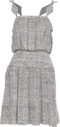 Rodarte Trompe loeil Herringbone silk mini dress