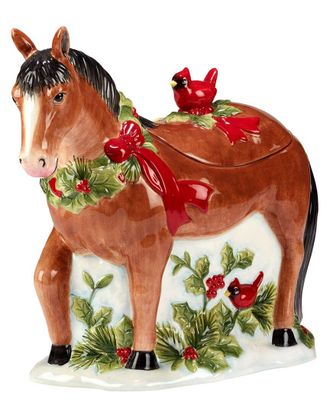 Certified International Homestead Christmas 3D Cookie Jar