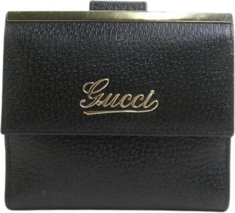 Gucci Pre-owned Bi-fold Portemonnee - Heren - Vintage Accessoires - Zwart - ONE Size - Leer - Vintage