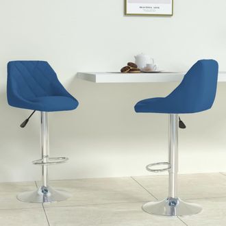vidaXL Vidaxl - Taburete De Cocina 2 Unidades De Terciopelo Azul