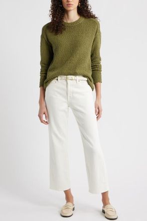 Nordstrom Texture Crewneck Sweater in Olive Capulet at Nordstrom, Size Xx-Large