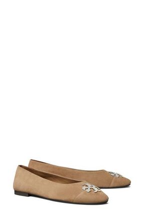 Tory Burch Charlie Cap Toe Ballet Flat in River Rock /Silver at Nordstrom, Size 5.5