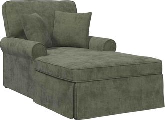 vidaXL Chaise Lounge Con Falda Con Coj&iacute;n Verde 157 X 91 X 91 Cm Ares Vidaxl