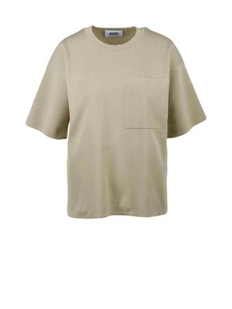 Alpha Studio Beige Cotton Nylon Crew Neck Knitwear Top