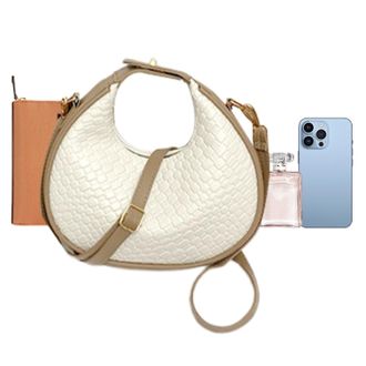 Generic Womens Shoulder Work Bag - Fashion Shoulder Bag | Exquisite Present, Crescent Design Shoulder Bag for Women, Girls, Work, Shopping or Travel, White, S