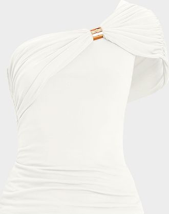 H&eacute;rve L&eacute;ger Sofia One-Shoulder Drape Top