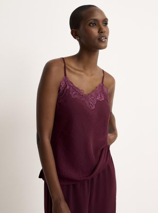 Miiyu Womens Plain hammered satin Cami Top