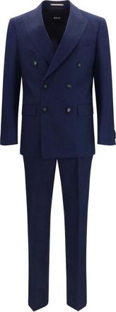 HUGO BOSS Linnen en mohair pak - Heren - Pakken - Blauw - Maat: 4XL Linnen