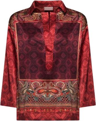 Pierre-Louis Mascia Adastrgum Zijden Blouse - Dames - Blouses - Rood - L - Overhemden