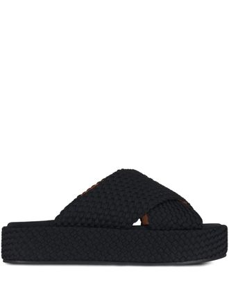 Naghedi Geweven slippers - Zwart