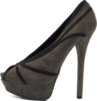 Fendi Pumps con punta aperta - Grigio