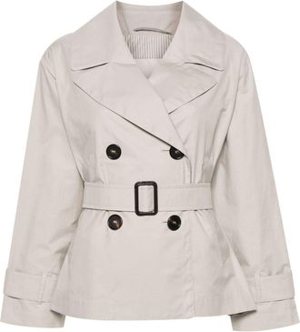 Max Mara double-breasted trench coat - women - Polyester/Cotton/Cotton - 40 - Neutrals