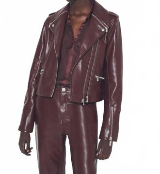 AS by DF Cindy Recycled Leather Jacket In Port Wine