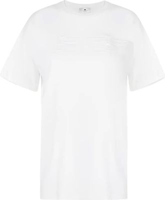 Elisabetta Franchi embossed-logo T-shirt - White