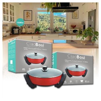 Trade Shop Trade Shop Traesio - Linq - Pentola Elettrica Padella Casseruola Tonda Antiaderente 30cm 1500w Cucina Tx-9809