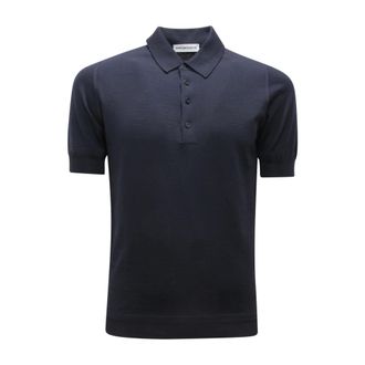 Goes Botanical Goes Botanical - Merinowollen poloshirt - Heren - Tops - Blauw - Maat: XS Wol