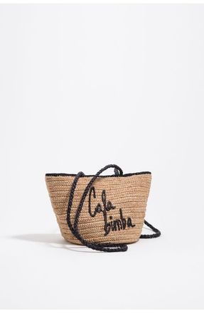 Bimba & Lola Small Raffia Basket Bag in Natural at Nordstrom