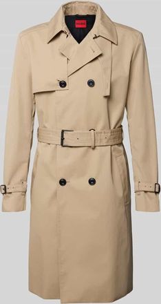 HUGO BOSS Regular Fit Trenchcoat mit Gun Flap Modell MALUKS2511 in Beige, Gr&ouml;&szlig;e 48
