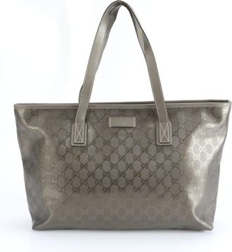 Gucci Gg Imprim&eacute; Gold Gg Imprim&eacute; Shoulder Bag Tote Bag (Pre-Owned)