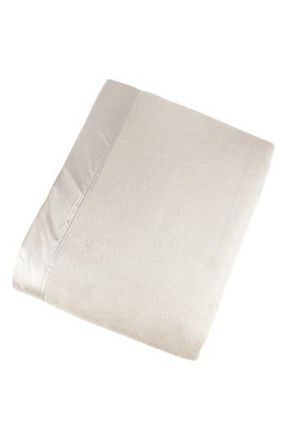 Melange Home Silk Charmeuse Border Throw Blanket in Ivory at Nordstrom Rack